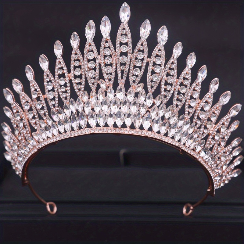 Roségouden Kristal Bruids Tiara 'S En Kronen Voor Vrouwen Bruid Strass Prom Diadeem Hoofdband Bruids Bruiloft Haaraccessoires Kroon: Geen