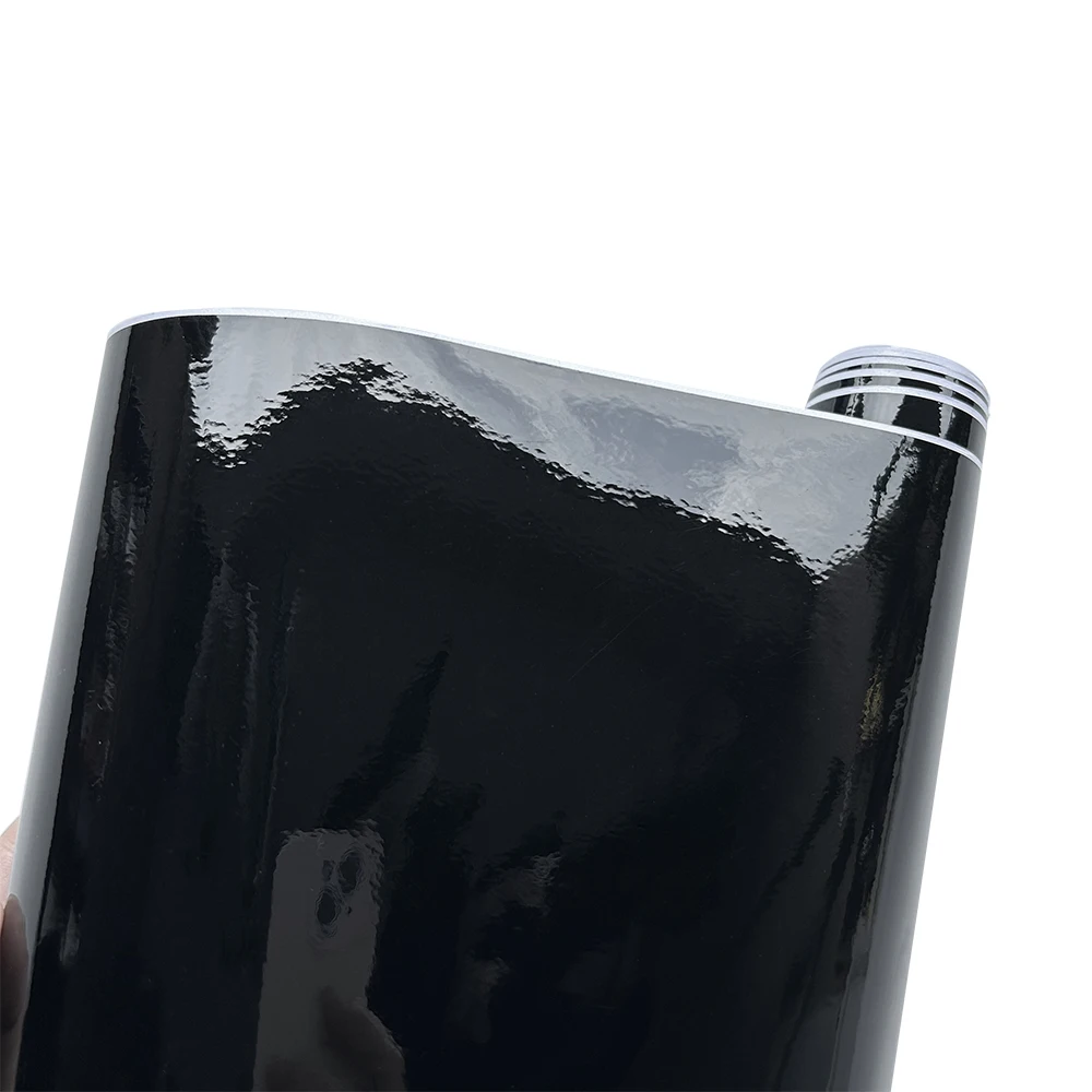 Película de vinilo brillante negra de Piano, pegatina de Color brillante negro, calcomanías de estilo para motocicletas y coches, pegatinas decorativas, accesorios