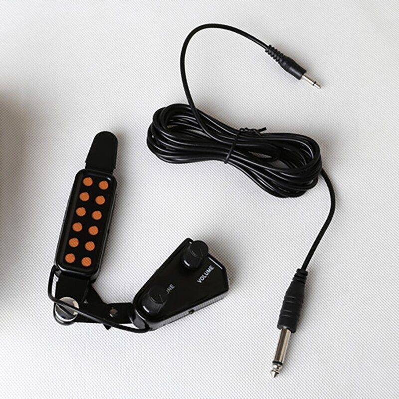 12-Hole Guitar Sound Hole Pickup - Magnetic Transducer with Tone & Volume Control - for Acoustic/Electric Guitar