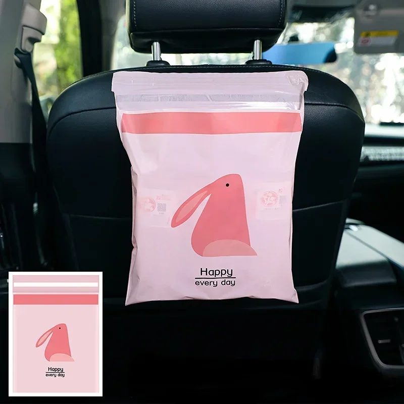 15/2 pièces sac poubelle de voiture jetable poubelle étanche voiture poubelle sac bâton à n'importe où à l'intérieur de vos sacs accessoires outils: 500mL-1L / Rose