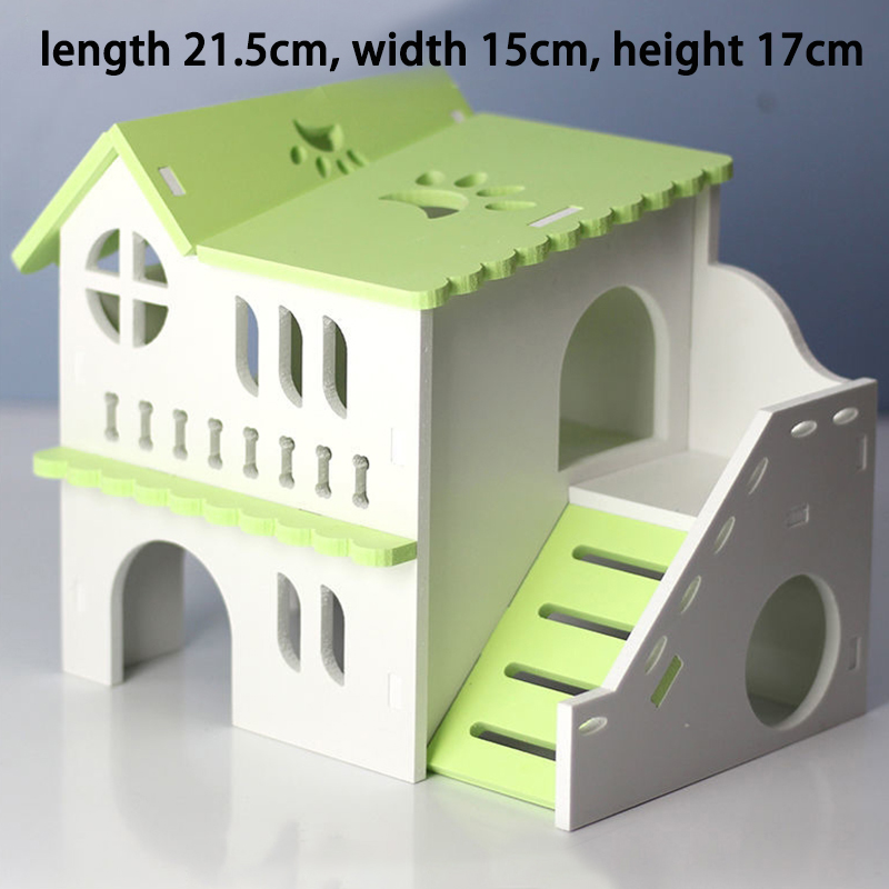 Niche de Hamster de luxe, maison de couchage, écureuil hérisson Chinchilla cochon d&#39;inde maison de jeu bricolage petits animaux Cage produits: green-1