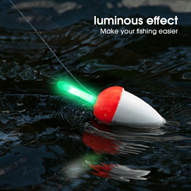 50/100 pièces luciole canne fluorescente lumière pêche canne flottante lumière sombre tige lumineuse pêche en plein air canne fluorescente lumière