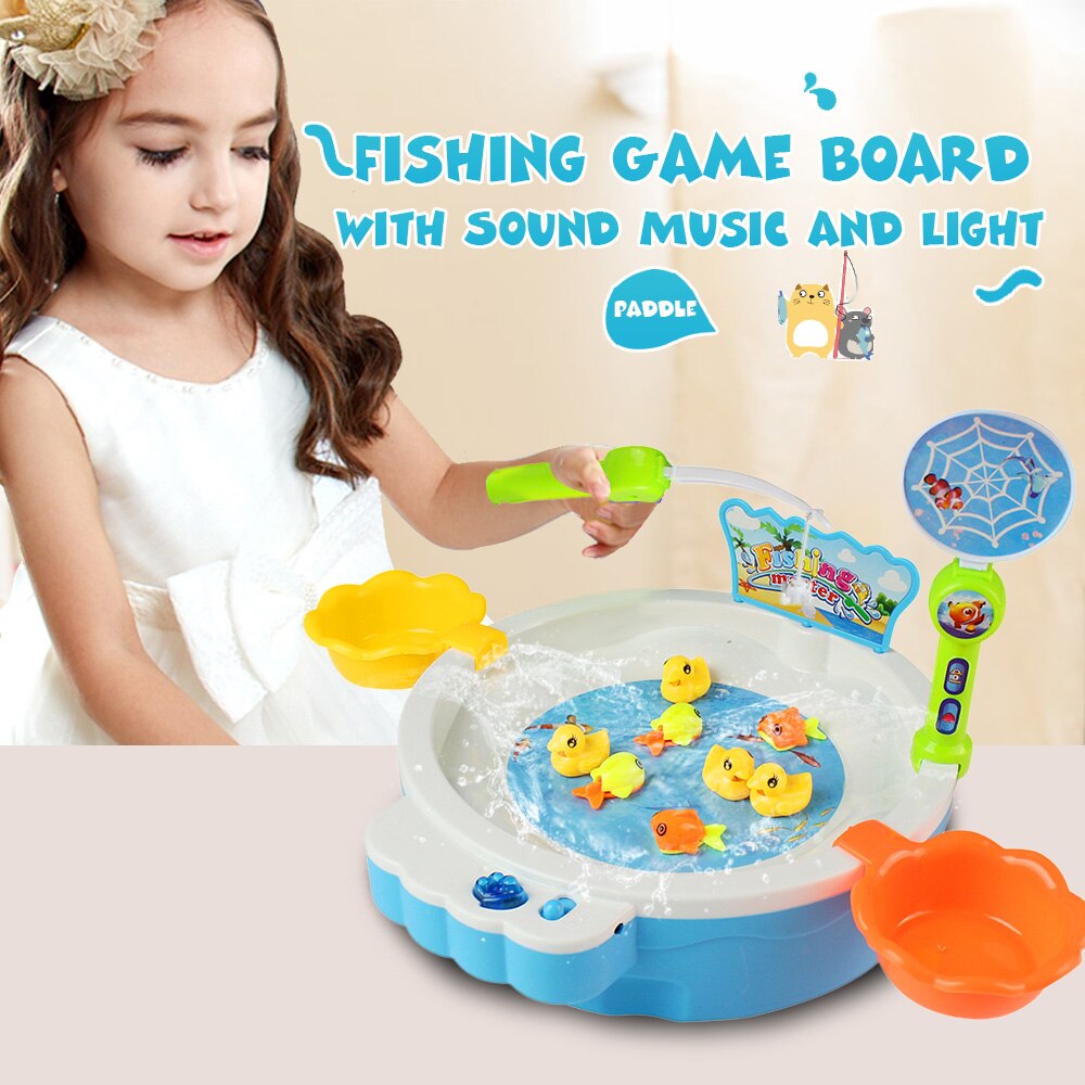 36pcs/lot Fishing Toy with Light Music Fish Rods Electric Learning Educational Toys for Boys Girls Play Fishing Game Outdoor Toy