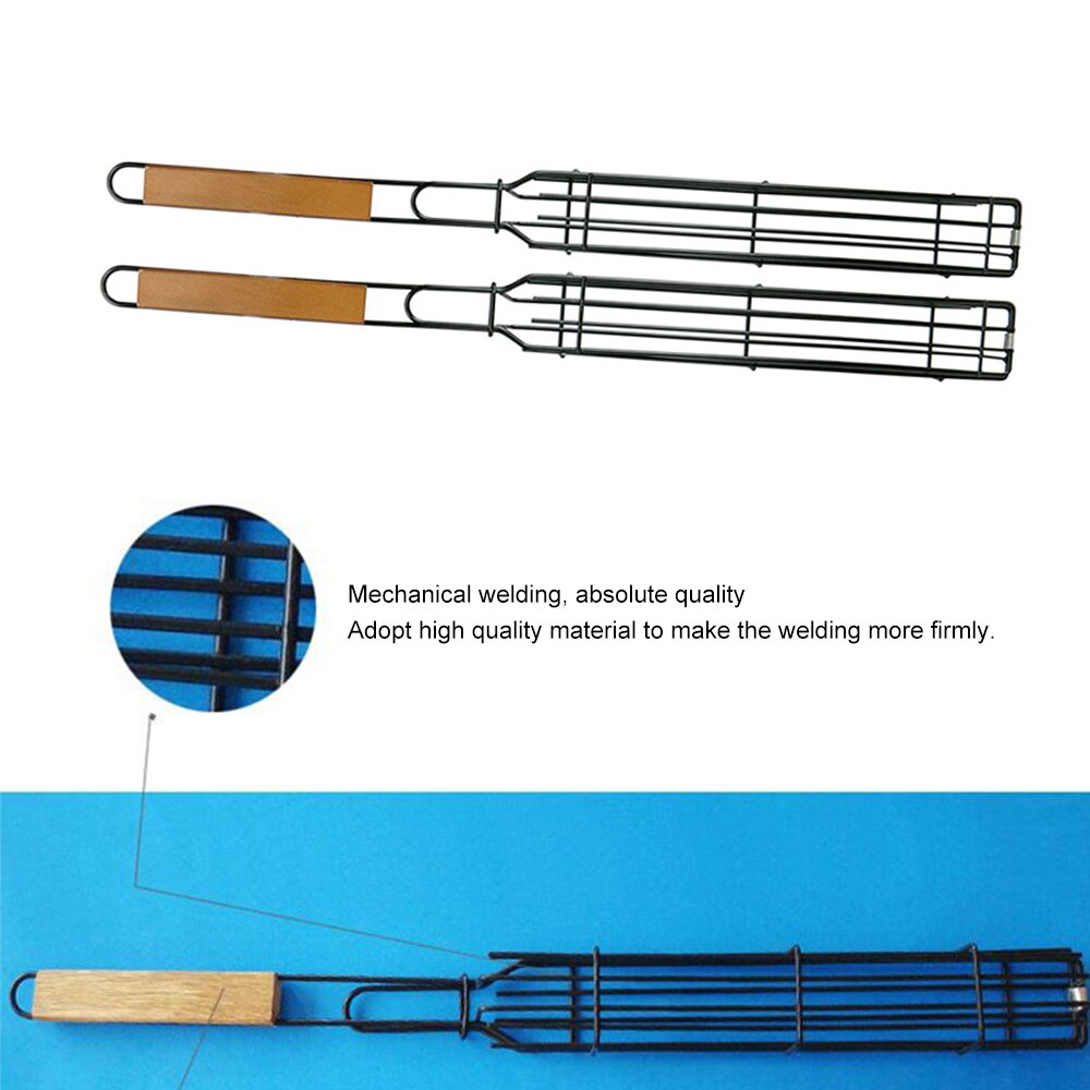 BBQ Tools Meat Fish Grill Basket Vegetables Barbeque Food Holder Barbecue Tray Portable Wild Barbecue Net Easy Washable