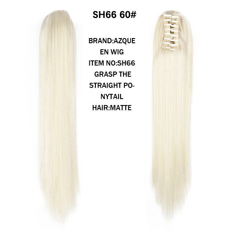 Azqueen Synthetische 22 "Lange Rechte Haar Klauw Paardenstaart False Haar Op Klauw Clip Staart Huis Paardenstaart Staart Haar: SH66 60