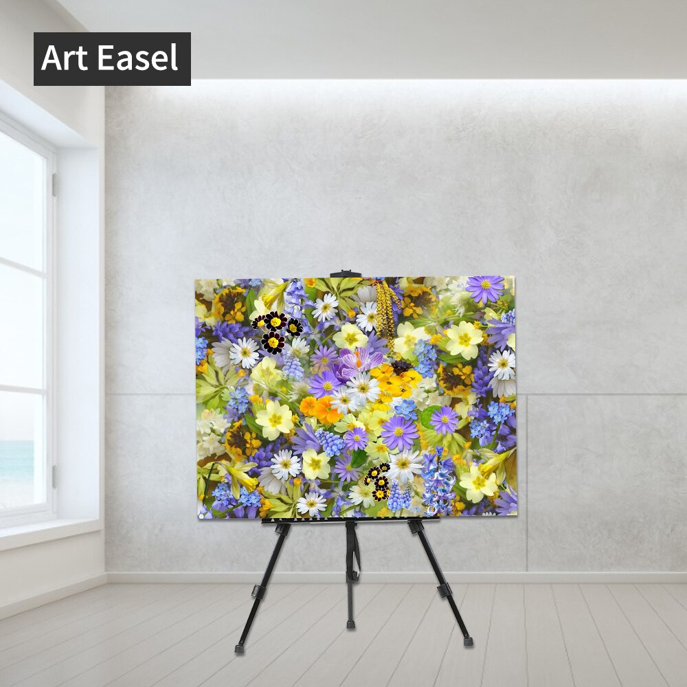 Artists Easel Stand Metal Foldable Tripod Adjustable Height 20 Inches to 61 Inches with Bag Art Supplies for Floor/Table-Top