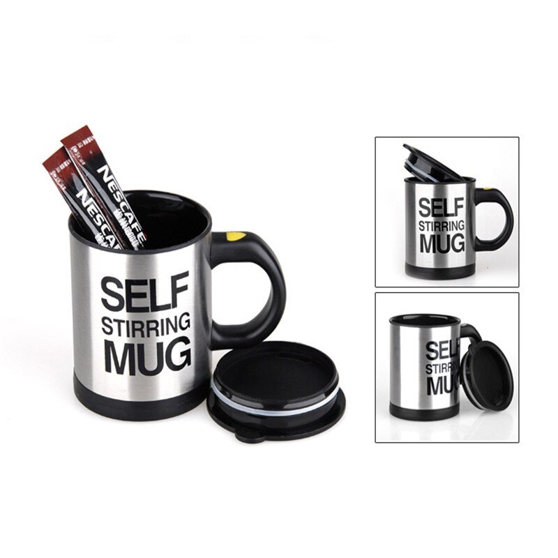 Tasses automatique électrique paresseux auto-remuant tasse tasse café lait mélange tasse Smart acier inoxydable jus mélange tasse Drinkware 400ml