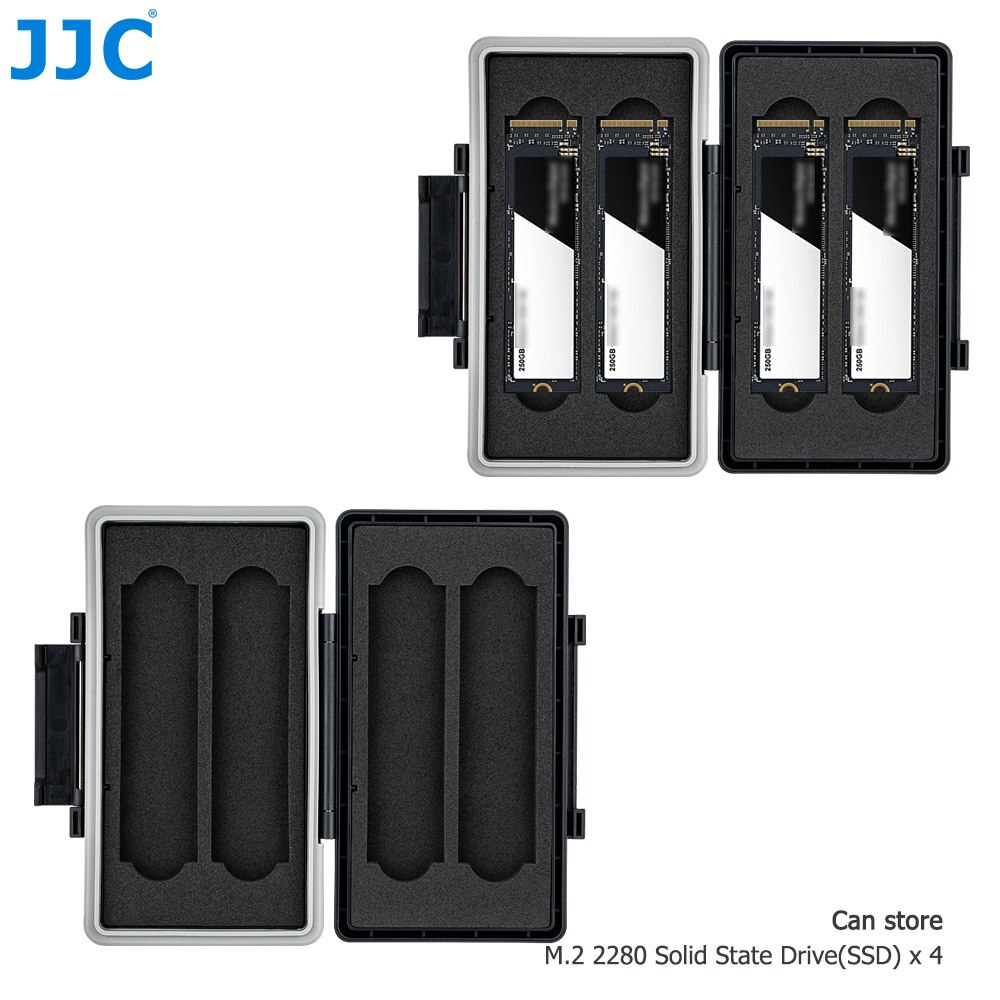 JJC 4 Slots M.2 2280 SSD Storage Case Box Protector Holder for PC Desktop Laptop M.2 2280 Internal Solid State Drive