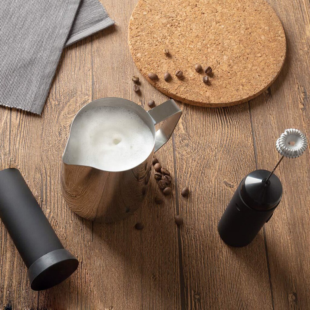 Elektrisk mælkeskummer genopladelig håndholdt stav kaffeblander til latte mælk ægbeater