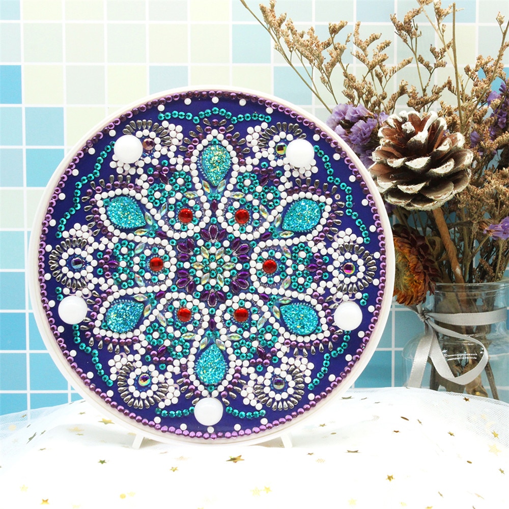 HUACAN 5D Diamant Malerei LED Lampe Mandala Stickerei Mosaik Bausatz Weihnachten Dekorationen Für Heimat