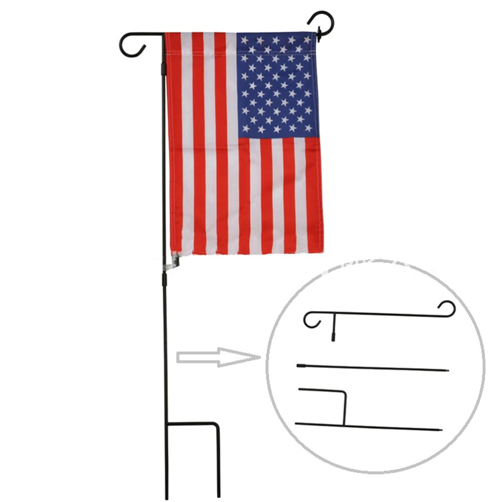 Asta de bandera de hierro duradera, soporte de carteles, soporte para banderas, para jardín, 1 unidad