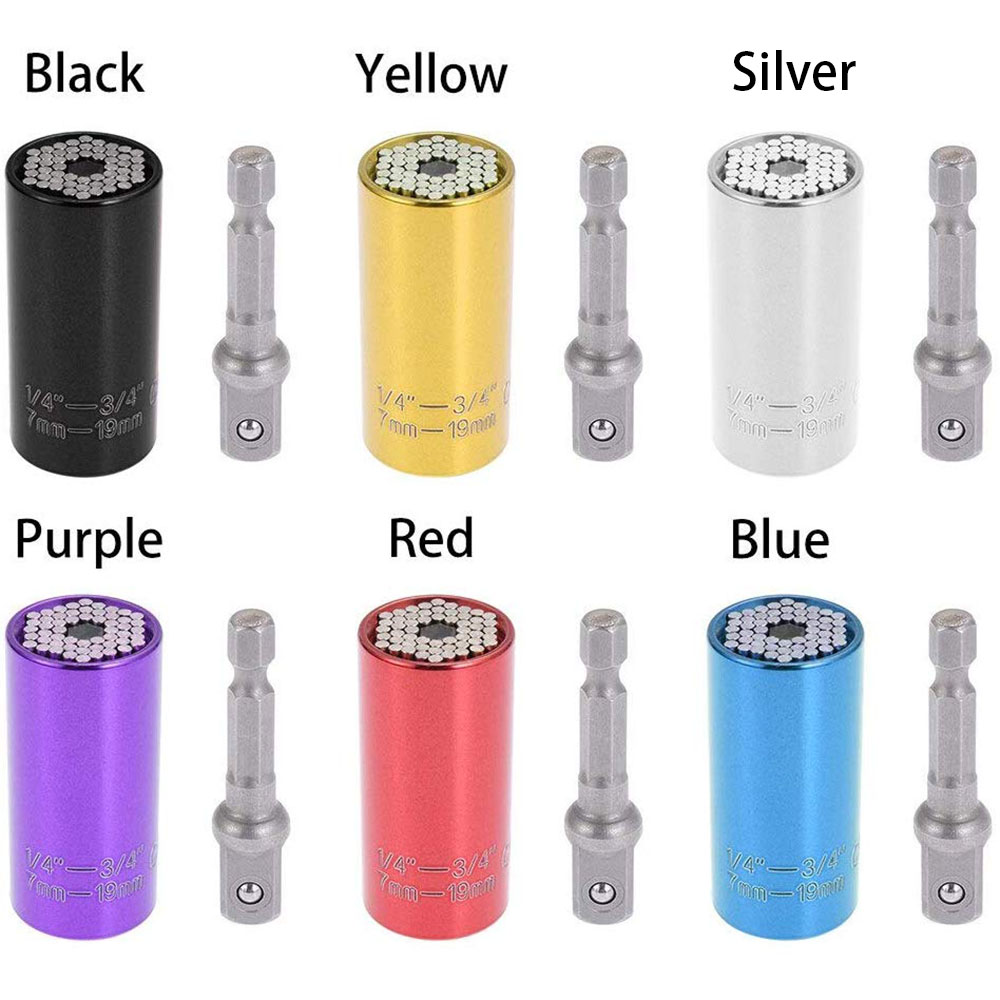 Universal Hardware Torque Wrench Head Set Socket Sleeve In Wrench 7-19mm Spanner Key Magic Grip Portable Multi Hand Tools