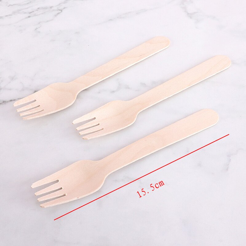 10 sztuk/paczka bambusowe drewniane sztućce biodegradowalne noże widelce łyżki jednorazowe naczynia zestaw kuchnia jadalnia bar zastawa stołowa