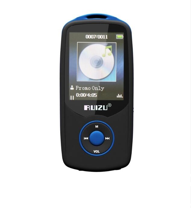 RUIZU X06 sans fil Bluetooth Sport MP3 lecteur de musique sans perte 8GB 1.8 "peut jouer 100 heures enregistreur FM Ebook Support 64GB TF carte: blue without tf