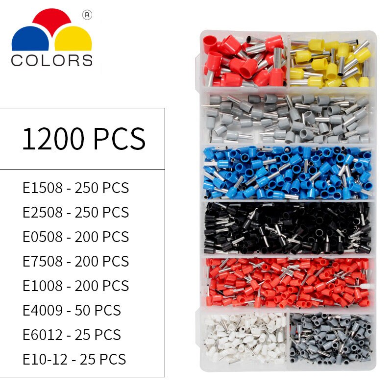 Crimper Plier Set 0.25-10mm2 self-adjustable ratchat wire crimping tool with 1200 Wire Terminal Crimp Connector Insulated