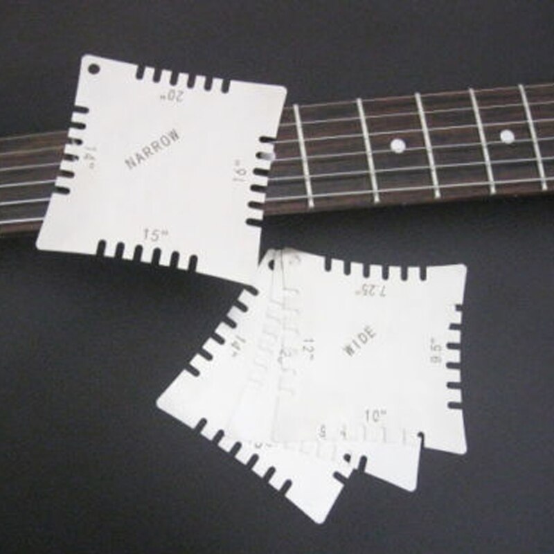 Medidores de radio con muescas para guitarra, diapasón, herramientas de medición para Luthier, 4 Uds.