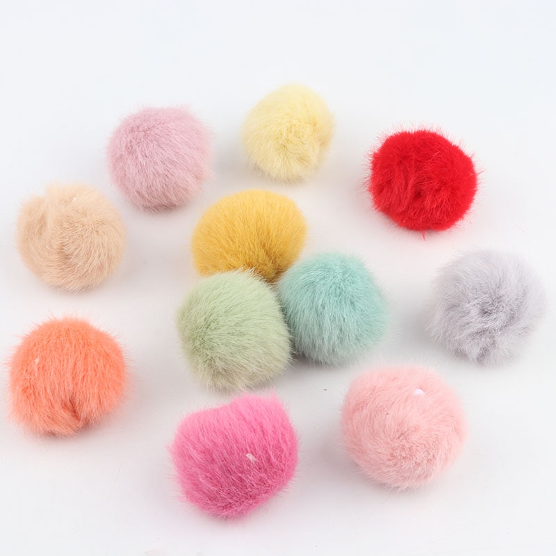 35mm/10 Uds. Bolas de piel de conejo pompón Artificial Multi color pompón DIY pompones manualidades para bolas de pelo Furball suministros de costura