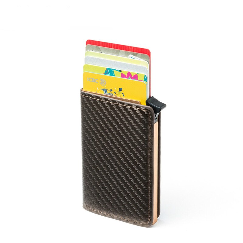 Zovyvol Rfid Pu Leather Carbon Fiber Wallet Protector Credit Kaarthouder Slim Card Case Mini Carteira