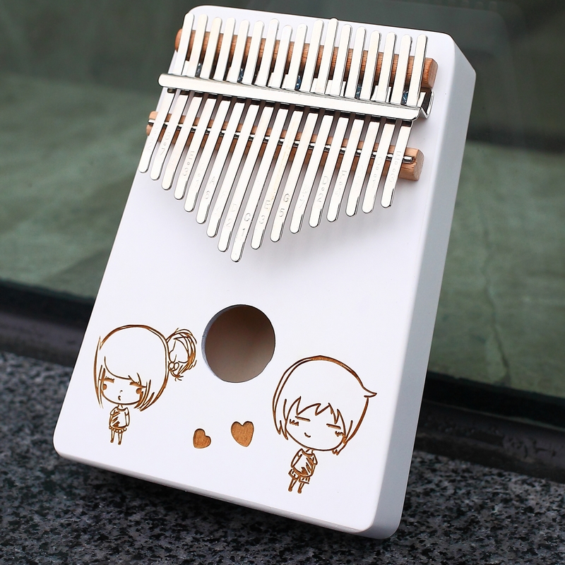 KERUS weiß Kalimba 17 Tasten Holz Tragbare Mbira Finger Klavier für freundlicher und klavier Anfänger Musical Instrumente: 20