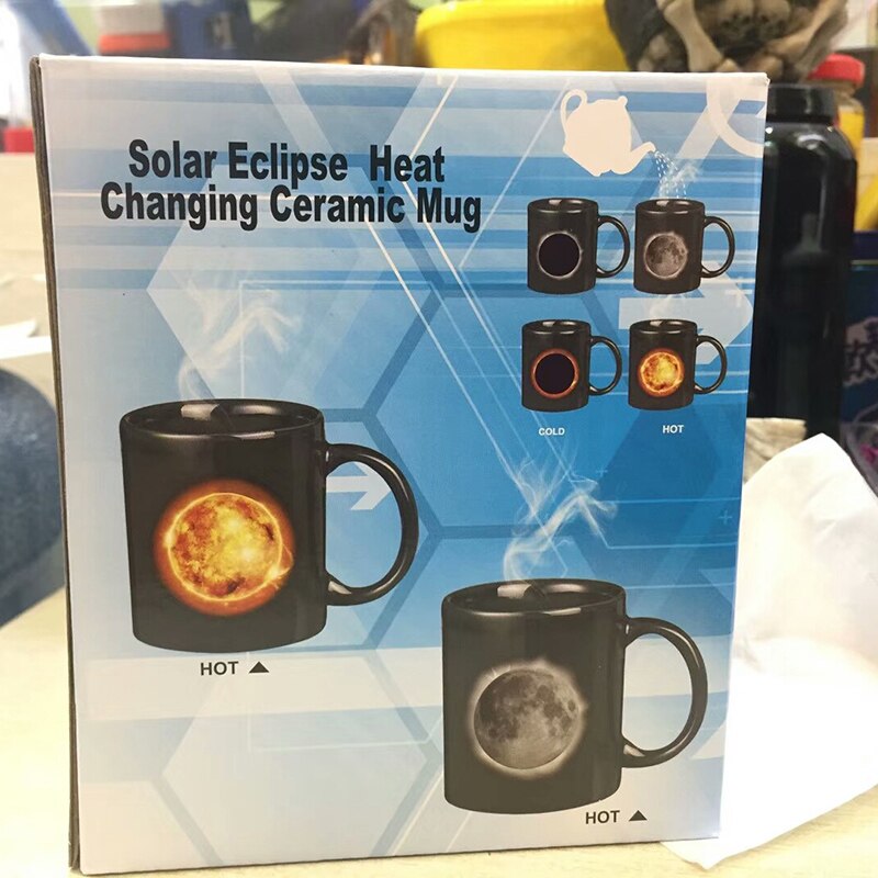 Solar Moon Eclipse Mug High- Capacity Cup Vacuum Flask Cup Thermoinduction Color-changing Mug Ceramic Coffee Cool Cup