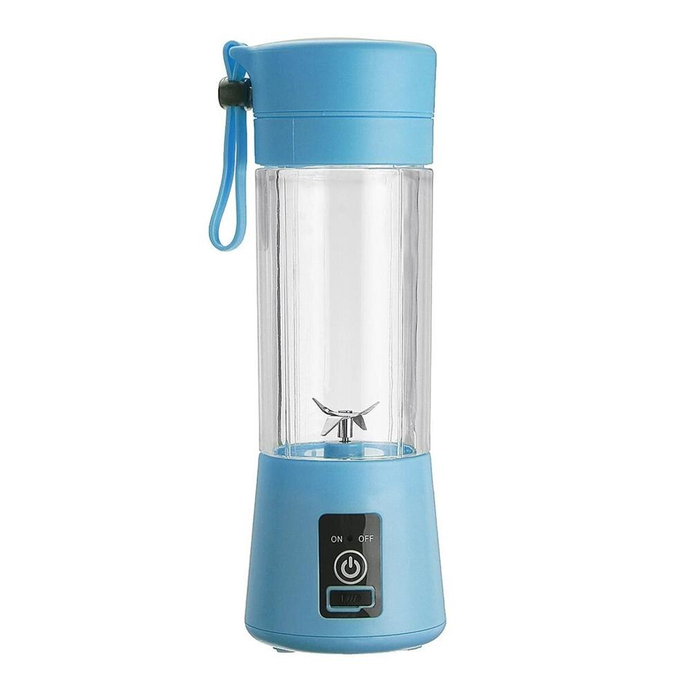 Portable Electric Juice Cup USB Electric Fruit Juicer Handheld Smoothie Maker Juice Cup USB Blender Charging Cable: blue