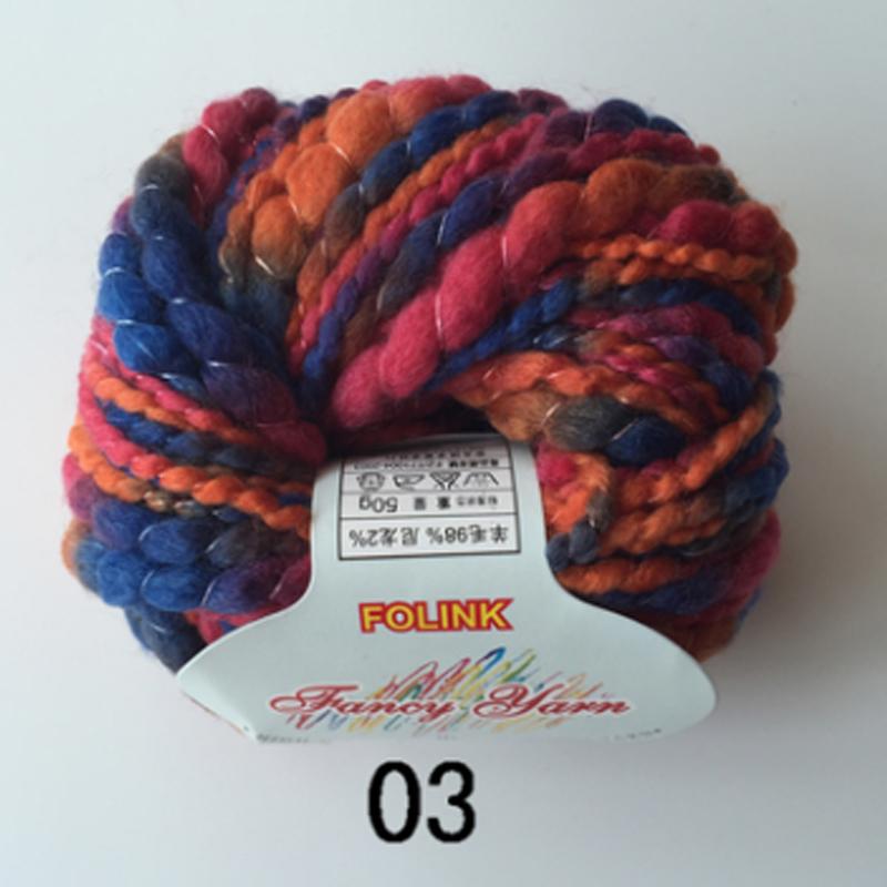 Coarse Cashmere Yarn Colour Thick Wool Hand Knitting Fine Scarf Sweater Yarns 50g Wool thread Segment dyed wool AQ302