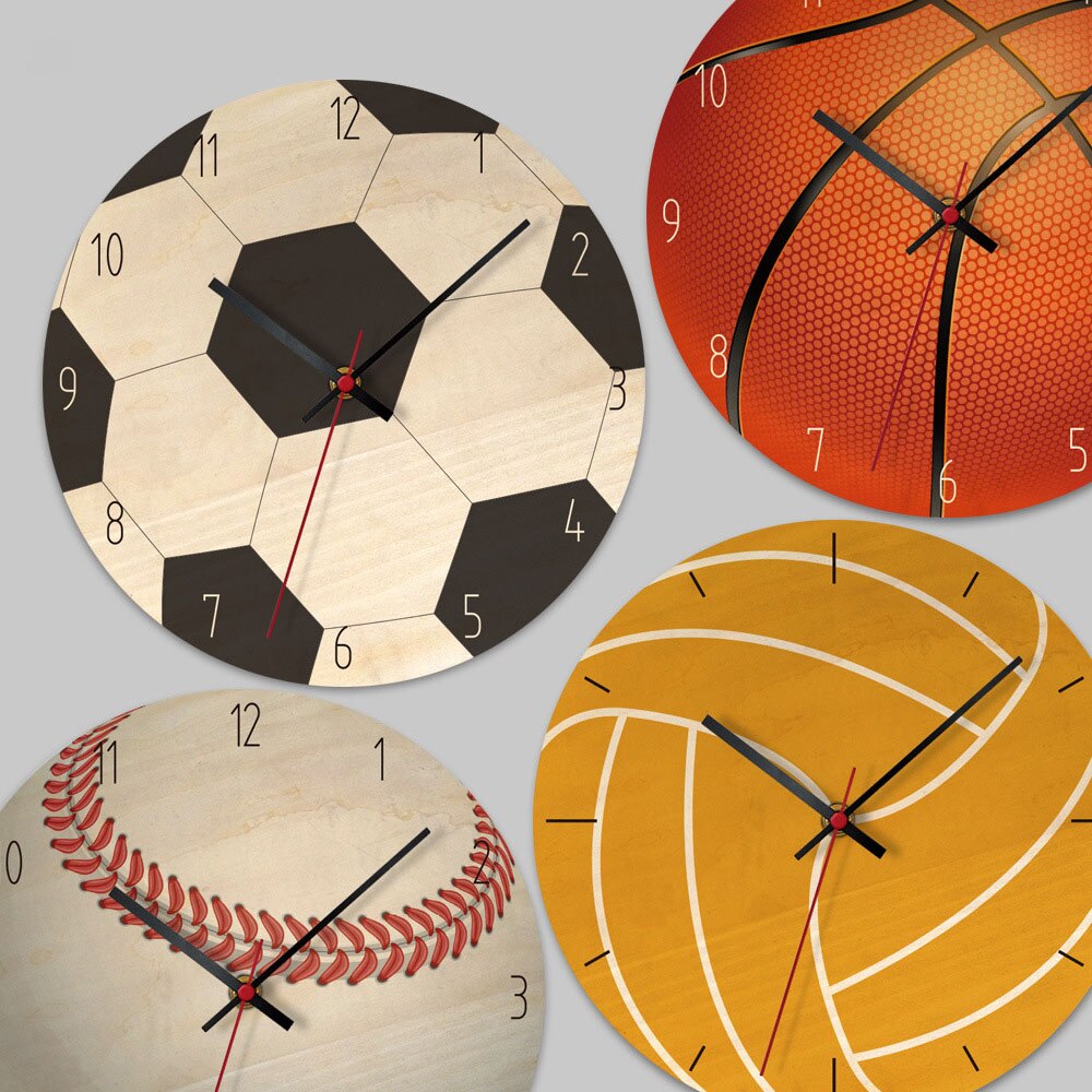 3d veggklokke tre basketball fotball golf fotball form sportsfans takrenne bursdag låve soverom 28cm/11 tommer