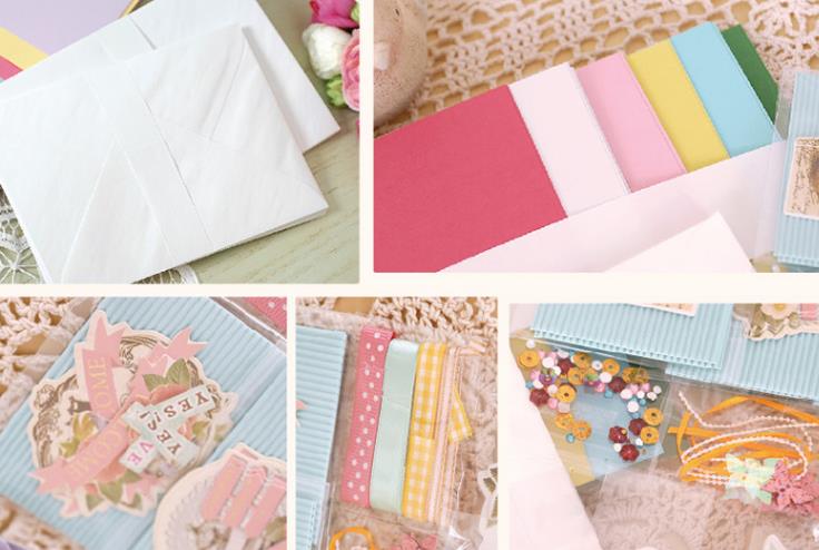 12pcs Beautiful Handmade Greeting Cards for Children Diy Card Kit Paper Scrapbook