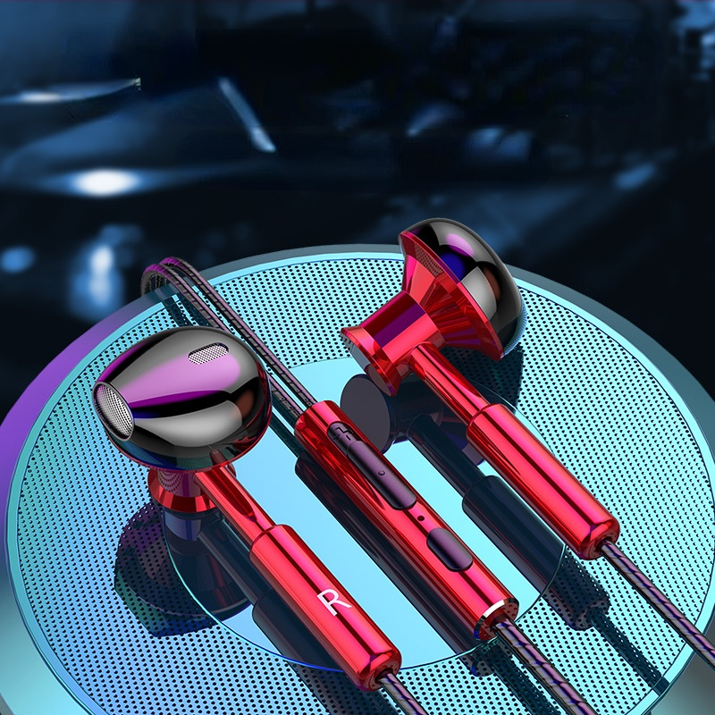 Genuine Metal Wire Controlled Tuning Wired Headset 3.5mm Round Hole Headset Cute Earphones Headphone Wired Earbuds