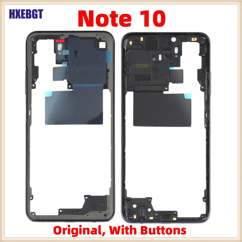Original Middle Frame For Xiaomi Redmi Note 10 With Volume Button Front Housing Middle Bezel Chassis Shell Parts