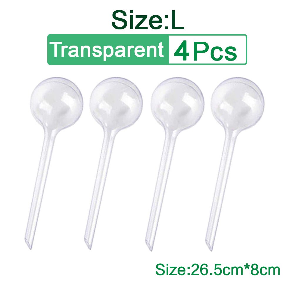 1/4/10 PCS Automatic Plant Watering Bulbs Self Watering Balls House Garden Water Can Houseplant Device Drip Irrigation System: L Transparent 4Pcs