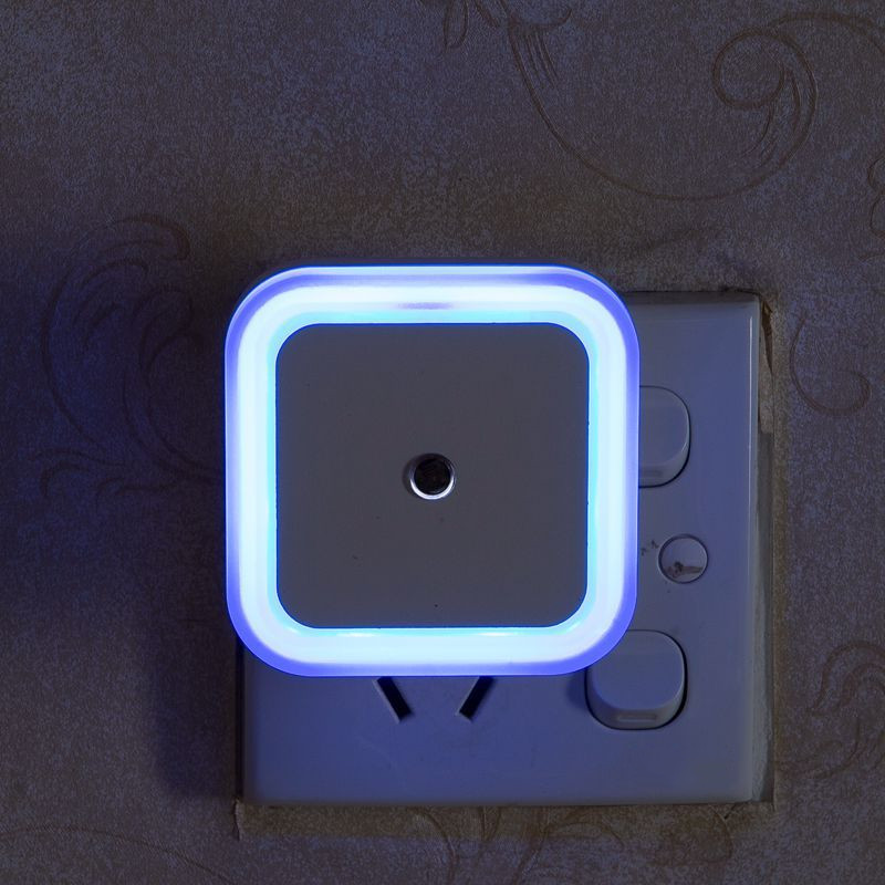Langaton sensori led yövalo eu us plug mini neliön yövalot vauvahuoneen makuuhuoneen käytävävalaisin: Sininen / Meille