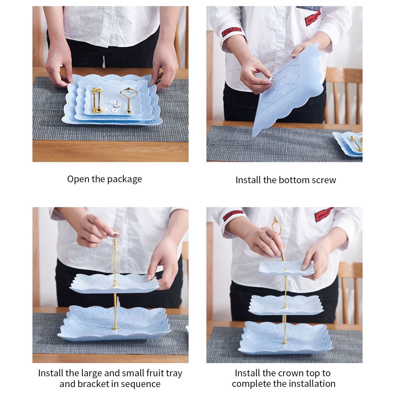 Multi Layer Cake Rack, Three Layer Dried Fruit Plate, Afternoon Tea Snack Tray, Cake Table Shelf Style