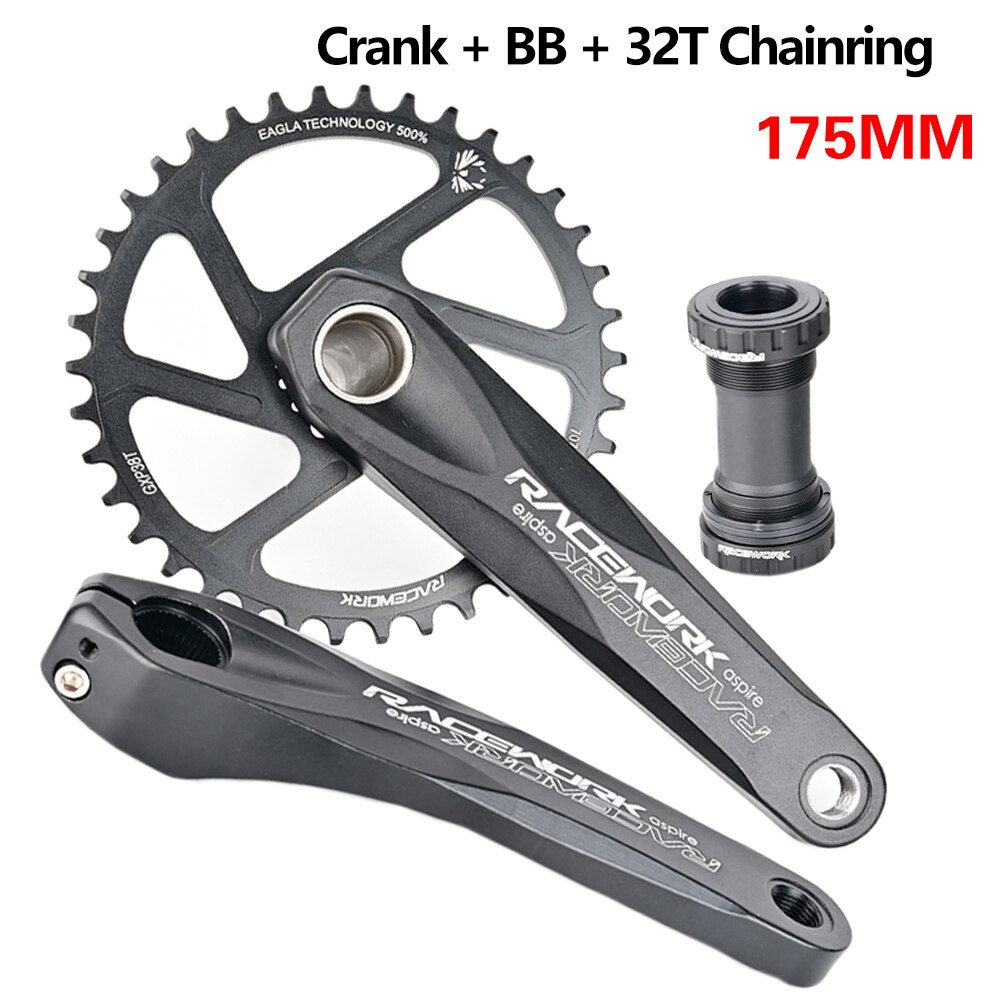 RACEWORK Mountain Bike Crankset 170/175mm MTB GXP Crank 32T 34T 36T 38T Chainring Bicycle Crankset For SRAM XX1 XO1 X1 GX XO X9: 175mm 3 Degrees 32T