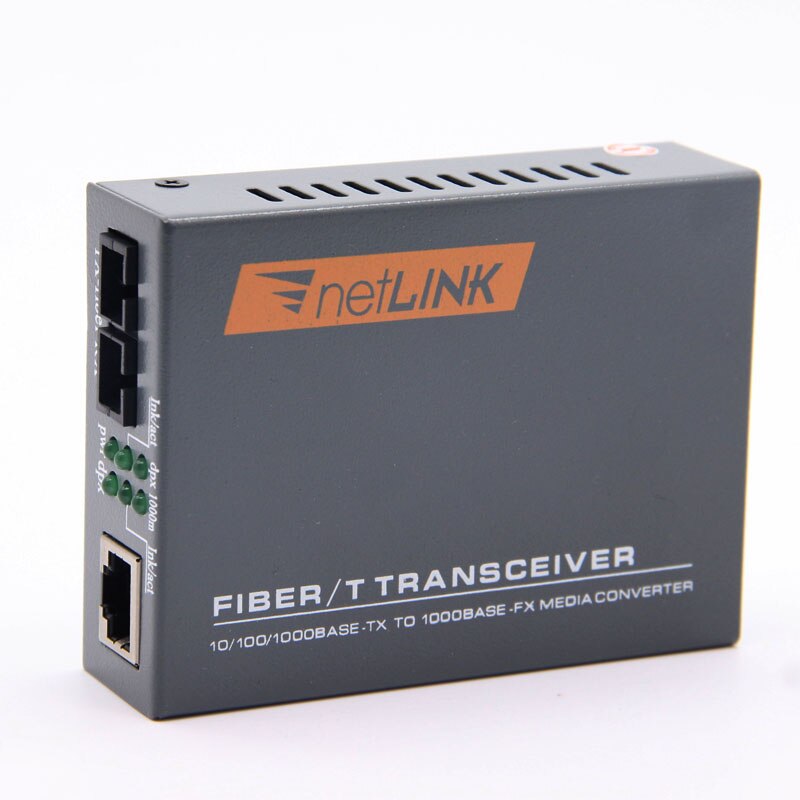 1pz 10/100/1000M Netlink modalità semplice HTB-GM-03 Doppia Fibra Ottica RJ45 Enternet media convertitore 2KM di Fibra TTransceiver