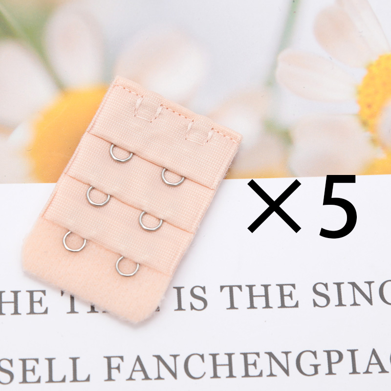 5 unids/set hebilla señoras útil extensor de sujetador correa de extensión elástica gancho cinturón ajustable íntimos hechos a mano mujeres accesorios DIY: Beige