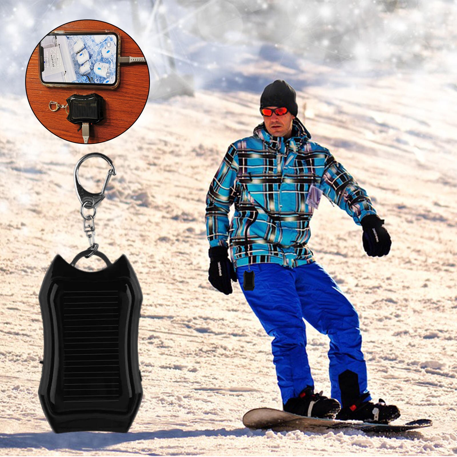 Portable 1200mAh Solar Power Bank Battery Pack for Phones Tablets Flashlight Waterproof High Efficiency 3 LED Outdoor Camping