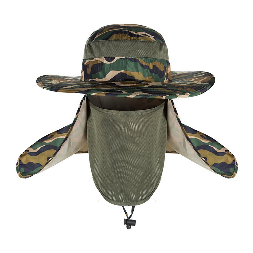 Fiskeri hat vandtæt uv beskyttelse solhætte udendørs hat fiskeri tøj til udendørs sportsfiskeri camping hinking: Militærgrøn