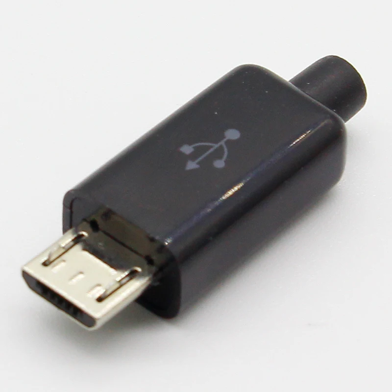 10 stks DIY Micro USB Type B Mannelijke 5pin Vier Stuk Montage Connector Stopcontact