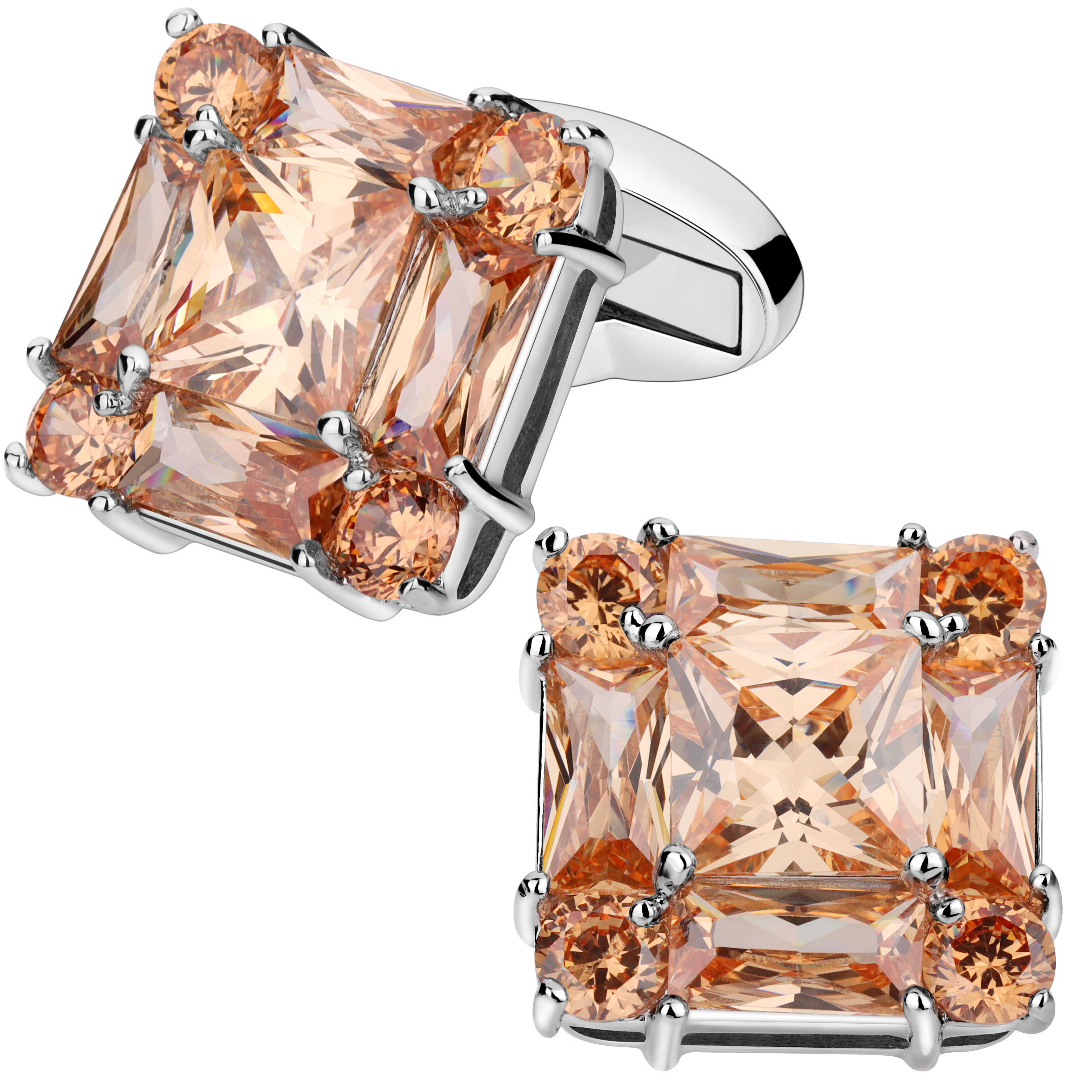 modisch Schneiden Zirkon Manschettenknöpfe für Männer männer Kleidung Zubehör Ewige Glanz Schmuck Besten für Hochzeit: Antikes Silber überzogen