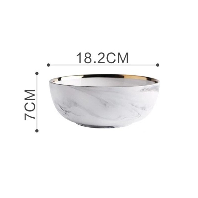 Pink Gray Marble Ceramic Dinner Dish Plate Rice Salad Noodles Bowl Soup Plates Dinnerware Home Tableware Kitchen Cooking Tools: Soup bowl Gray