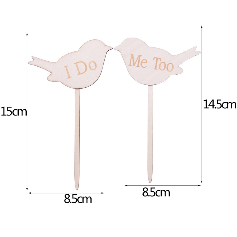 Mr&Mrs Love Just Married Wooden Letters Wedding Cake Topper Wedding Cake Decorations Engagement Party Supplies Cake Insert Cards: B11-2pcs