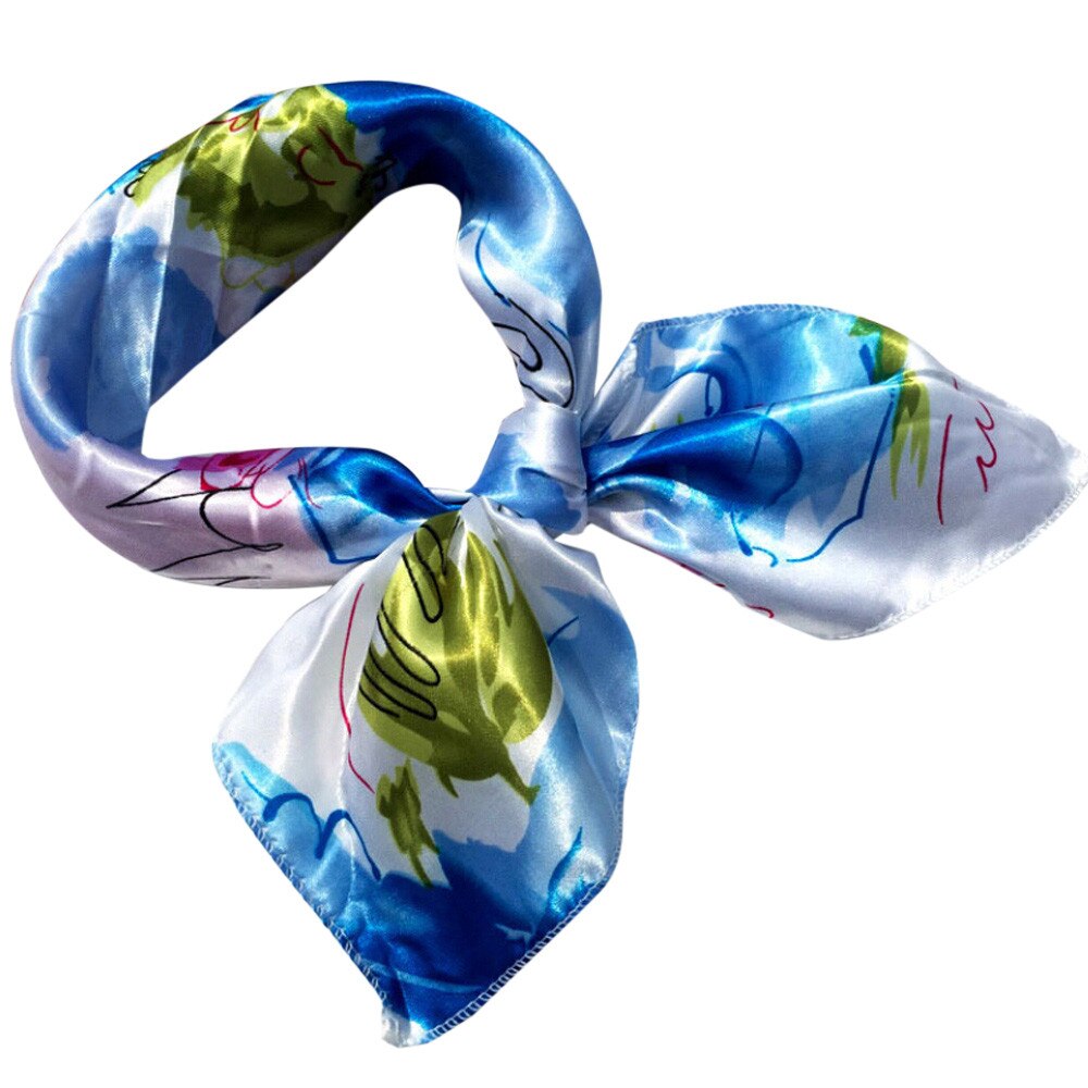 Foulard carré cheveux cravate pour les femmes de fête d'affaires petit Vintage maigre rétro tête cou soie Satin écharpe pour dames #25: C