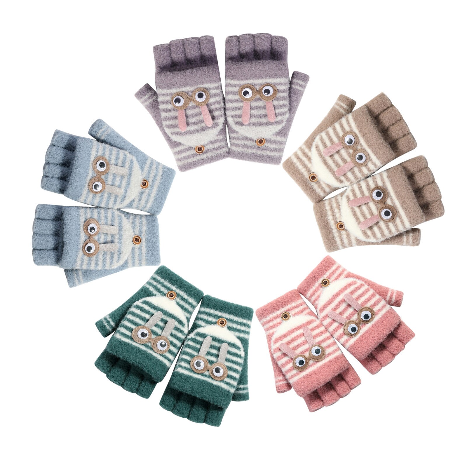 #30 freundlicher Nette Handschuhe Weiche Cabrio kippen oben Handschuhe freundlicher Baby Winter warm stricken Halbhand Fäustling Gants Hiver Gießen enfants