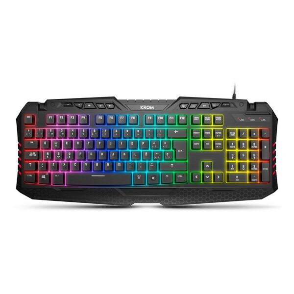Teclado para jogos krom kyra rgb usb preto