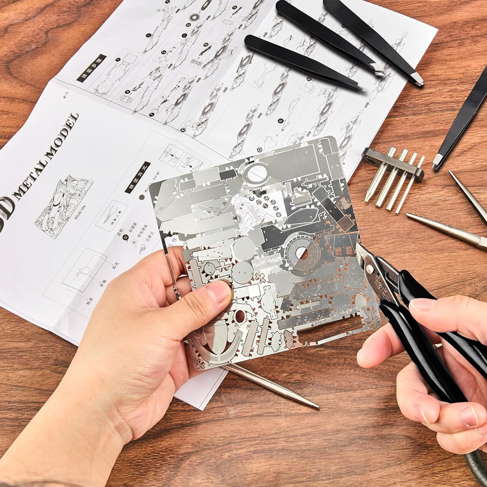Metal Model Tool Kits Including Metal Model Long Edge Bending Tool Twisting Tool Cylinder Cone Shape Assist for Metal Puzzles