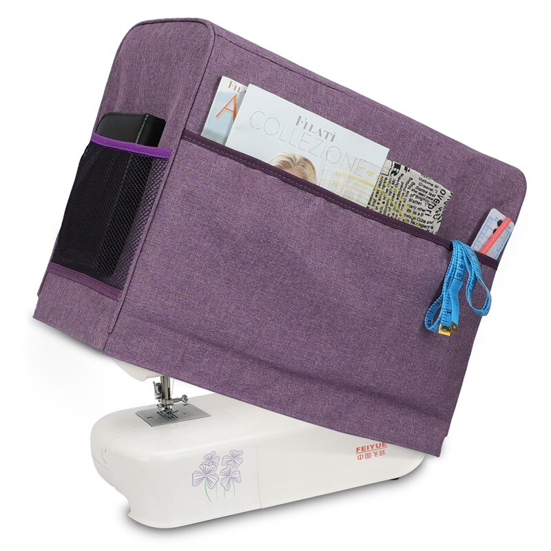 KOKNIT Large Capacity Sewing Machine Dust Cover with Storage Pockets Portable Storage Bag Sewing Machine Bags For Women Mom: Purple Color