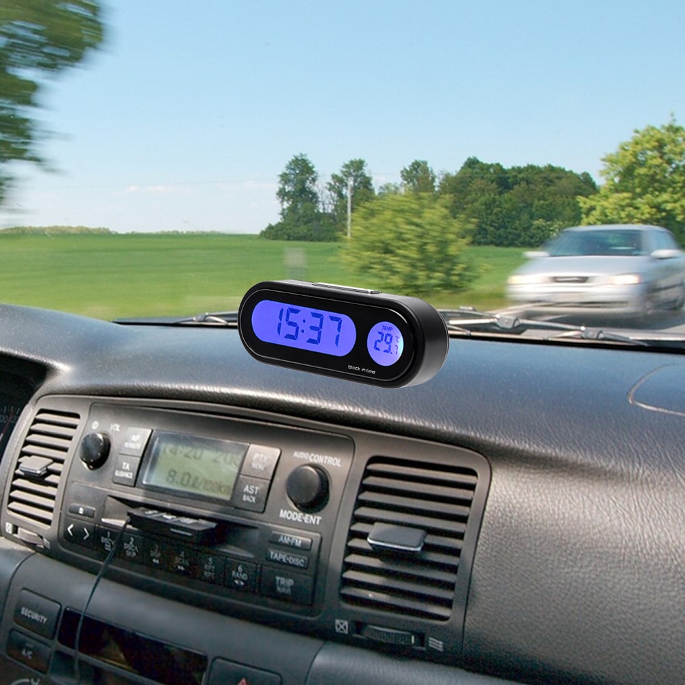 Auto-Styling 2 In 1 Auto Auto Digitale Klok Auto Horloge Automotive Thermometer Hygrometer Decoratie Ornament Klok In Auto