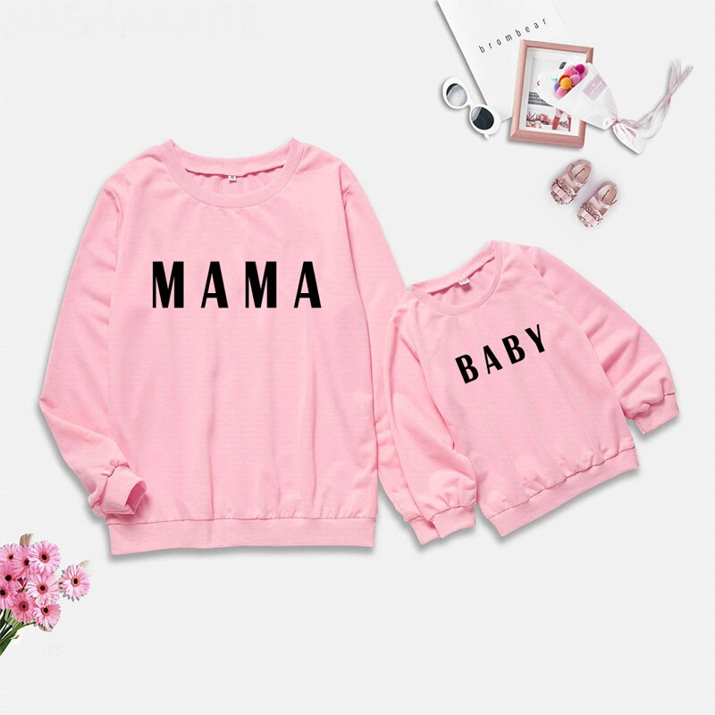 Śliczne rodzina pasujące ubrania mama i ja sweter matka córka syn stroje kobiety mama sweter dziewczynka chłopcy bluzy topy