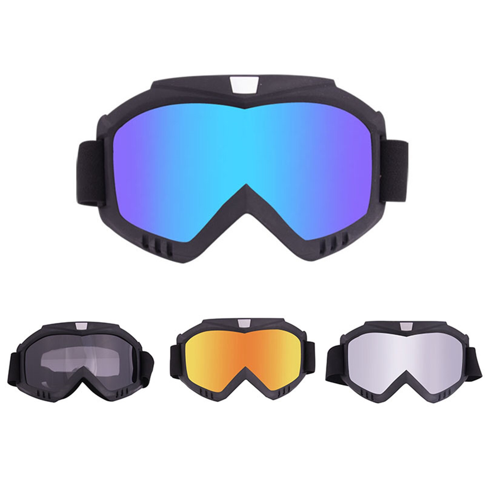 Polarized Motocross Goggles ATV Motorcycle Anti-UV Motorbike Ski Goggles Anti-Slip Strap Nose Cover Fit Glasses